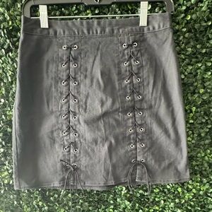 Wild Fable Black Lace-Up Mini Skirt